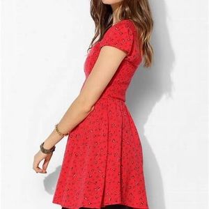 Kimchi Blue red Dress, smocked sides, size small